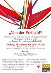 Mehr über den Artikel erfahren ACK-Gottesdienst am 25. September 2020
